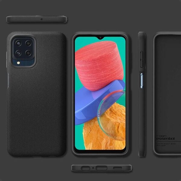 Spigen Galaxy M33 5G ile Uyumlu Kılıf Essential Sand Blast Back Matte Black