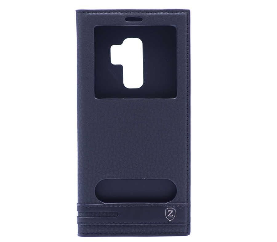 Zore Galaxy S9 ile Uyumlu Elite Serisi Pencereli Kapaklı Kılıf Siyah