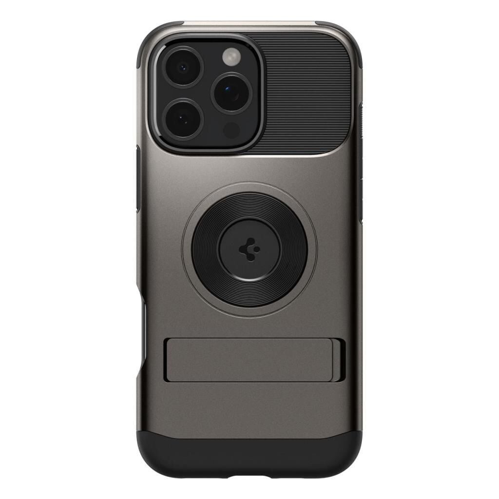 Spigen iPhone 16 Pro ile Uyumlu MagFit MagSafe Özellikli Kılıf Slim Armor Black