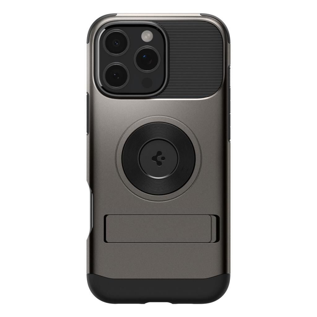 Spigen iPhone 16 Pro ile Uyumlu MagFit MagSafe Özellikli Kılıf Slim Armor Black