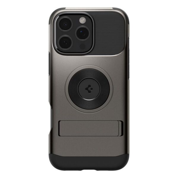 Spigen iPhone 16 Pro ile Uyumlu MagFit MagSafe Özellikli Kılıf Slim Armor Black