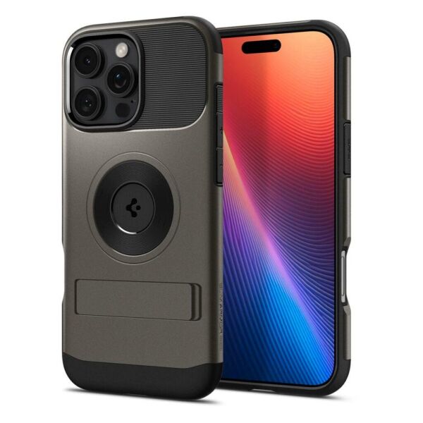 Spigen iPhone 16 Pro ile Uyumlu MagFit MagSafe Özellikli Kılıf Slim Armor Black