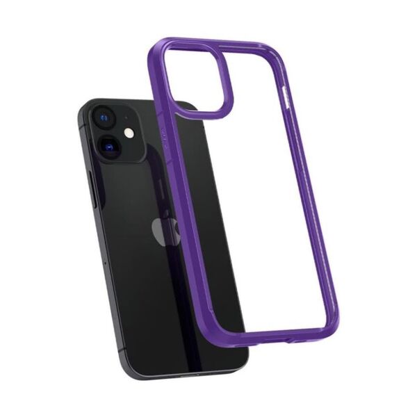 Spigen iPhone 12 Mini ile Uyumlu Kılıf Crystal Hybrid Hydrangea Purple