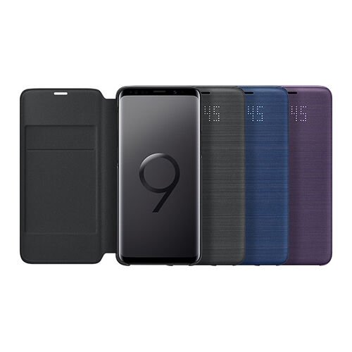 Galaxy S9 Plus ile Uyumlu LED View Cover Kılıf Siyah EF-NG965PBEGWW (Out)