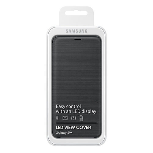 Galaxy S9 Plus ile Uyumlu LED View Cover Kılıf Siyah EF-NG965PBEGWW (Out)