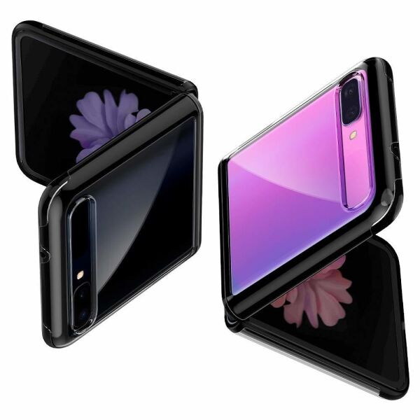 Spigen Galaxy Z Flip ile Uyumlu Kılıf Ultra Hybrid Midnight Black