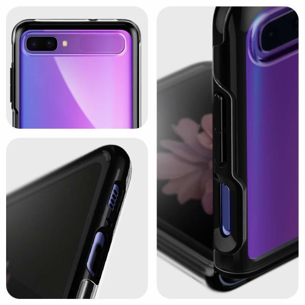 Spigen Galaxy Z Flip ile Uyumlu Kılıf Ultra Hybrid Midnight Black