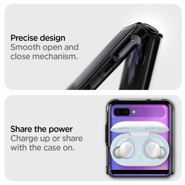 Spigen Galaxy Z Flip ile Uyumlu Kılıf Ultra Hybrid Midnight Black