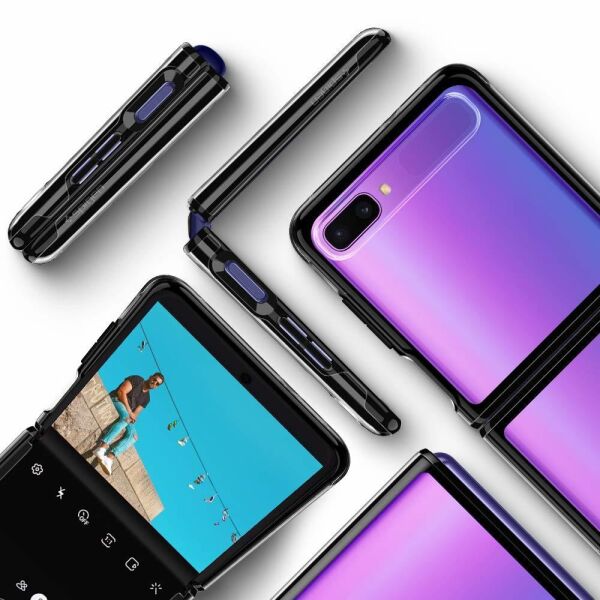 Spigen Galaxy Z Flip ile Uyumlu Kılıf Ultra Hybrid Midnight Black