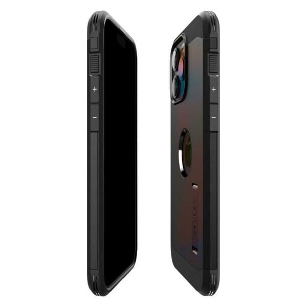 Spigen iPhone 15 Pro ile Uyumlu Kılıf Tough Armor Magfit (Magsafe Uyumlu) Black