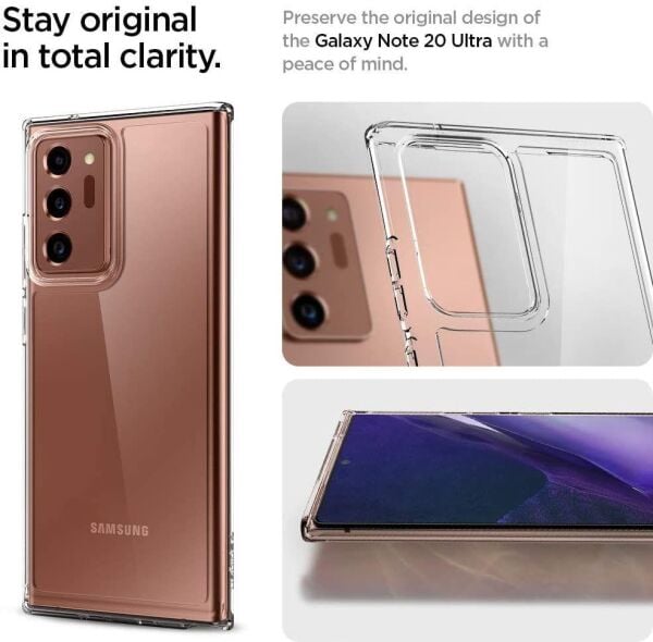Spigen Galaxy Note 20 Ultra ile Uyumlu Kılıf Crystal Hybrid Crystal Bronze
