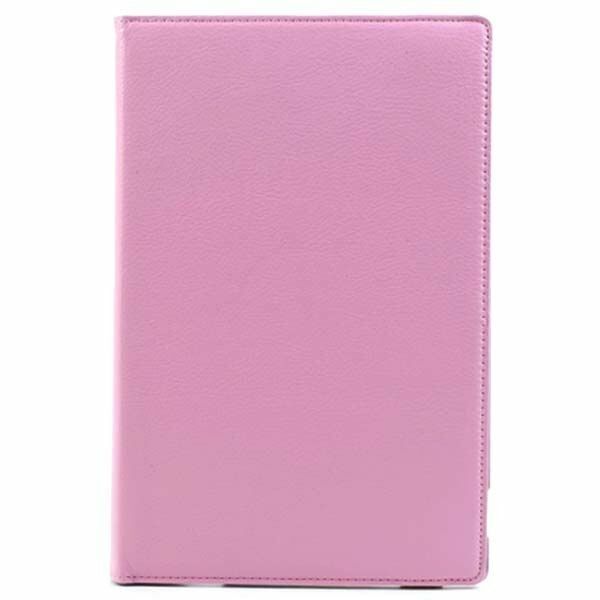 Xperia Tablet Z ile Uyumlu Deri Kılıf 360 Derece Dönebilen  Pembe Renk