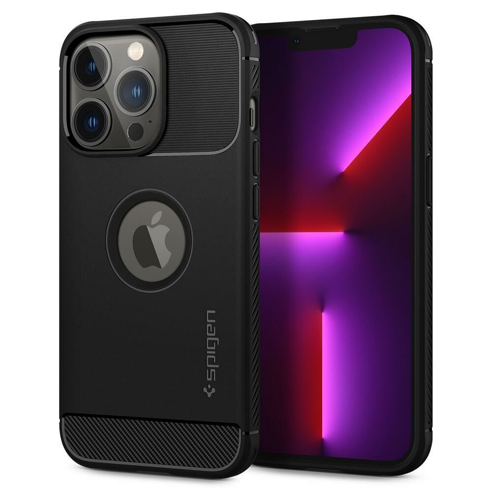 Spigen iPhone 13 Pro ile Uyumlu Kılıf Rugged Armor Matte Black