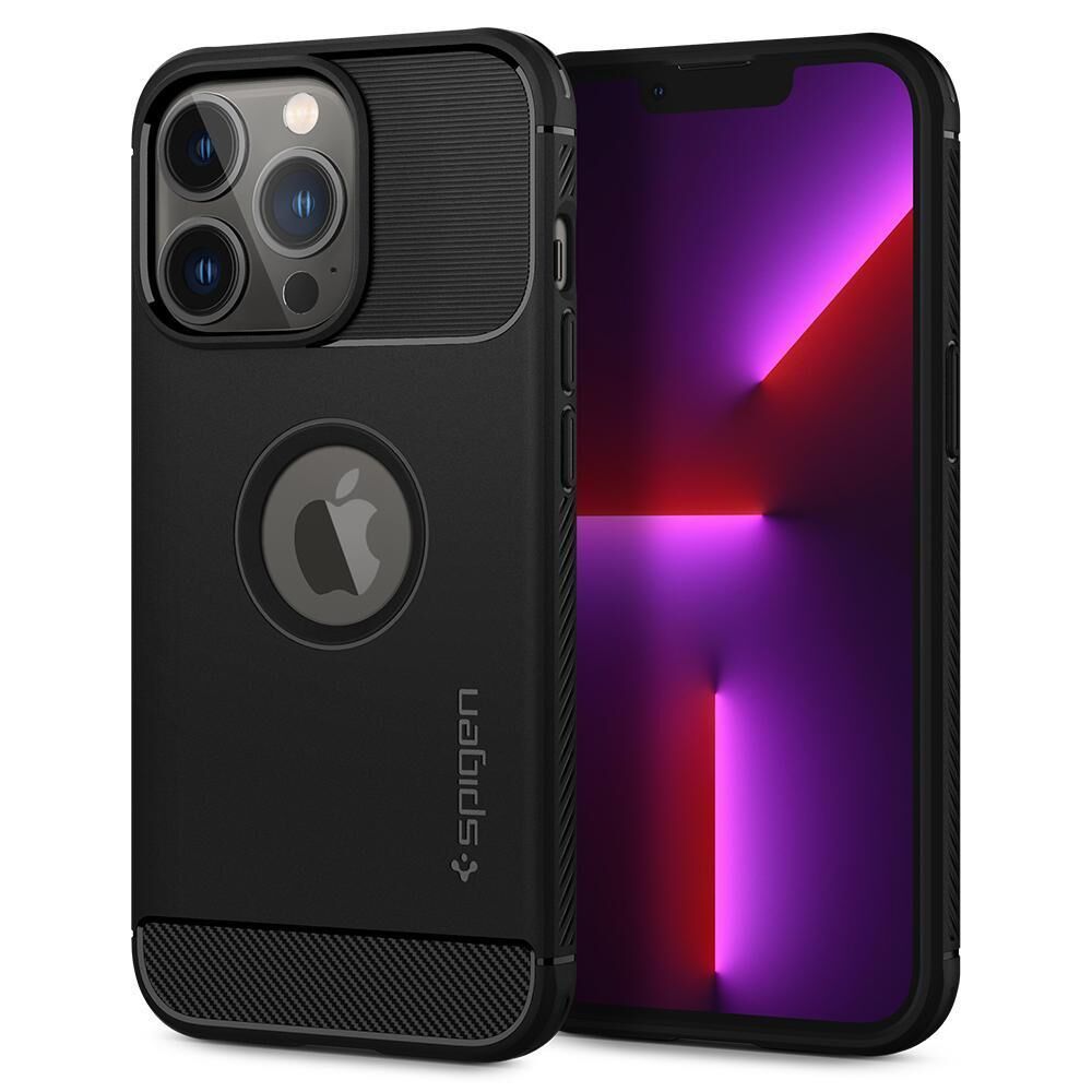 Spigen iPhone 13 Pro ile Uyumlu Kılıf Rugged Armor Matte Black