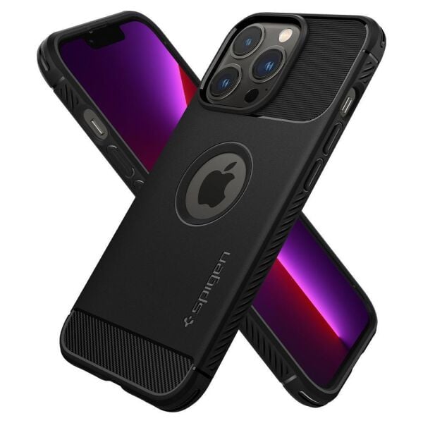 Spigen iPhone 13 Pro ile Uyumlu Kılıf Rugged Armor Matte Black