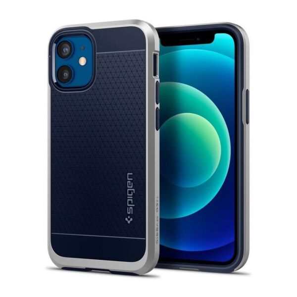 Spigen iPhone 12 Mini ile Uyumlu Kılıf Neo Hybrid Satin Silver