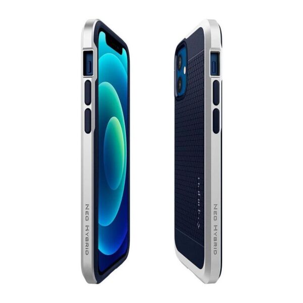 Spigen iPhone 12 Mini ile Uyumlu Kılıf Neo Hybrid Satin Silver