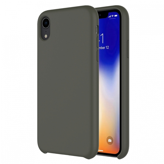 Buff iPhone XR ile Uyumlu Rubber Fit Kılıf Dark Olive