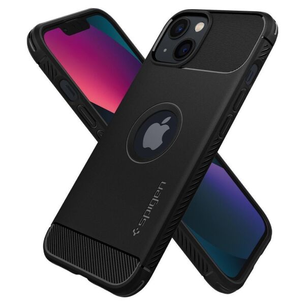 Spigen iPhone 13 Mini ile Uyumlu Kılıf Rugged Armor Matte Black