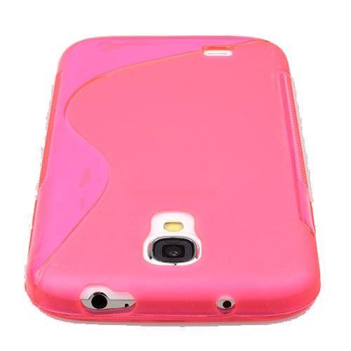 Galaxy S4 i9500 ile Uyumlu Desenli Silikon Kılıf Pembe