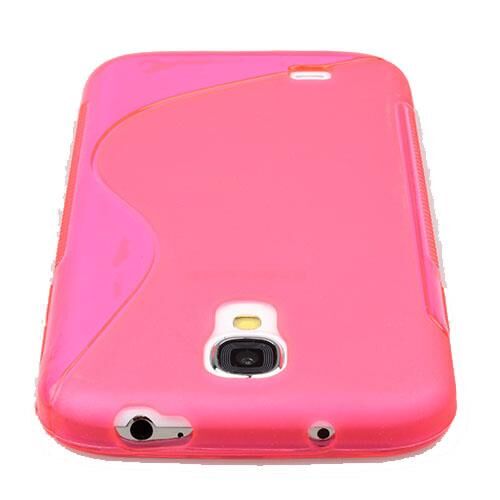 Galaxy S4 i9500 ile Uyumlu Desenli Silikon Kılıf Pembe