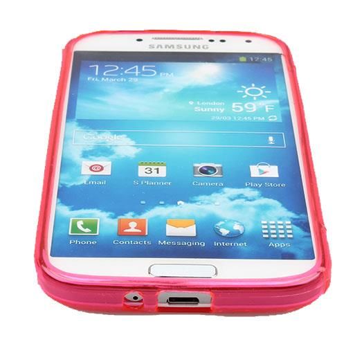 Galaxy S4 i9500 ile Uyumlu Desenli Silikon Kılıf Pembe