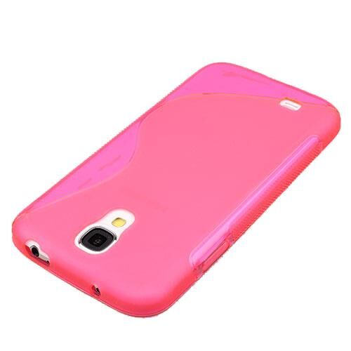 Galaxy S4 i9500 ile Uyumlu Desenli Silikon Kılıf Pembe