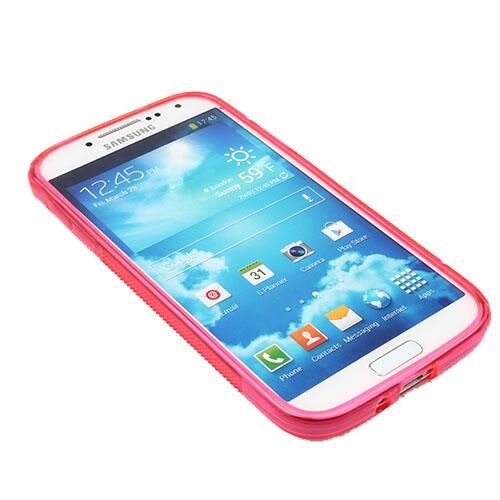 Galaxy S4 i9500 ile Uyumlu Desenli Silikon Kılıf Pembe