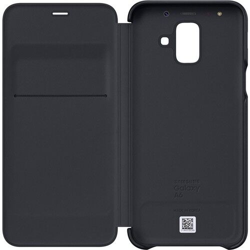 Galaxy A6 2018 ile Uyumlu Wallet Cover Kılıf Siyah EF-WA600CBEGWW