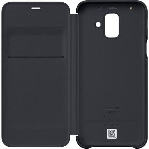 Galaxy A6 2018 ile Uyumlu Wallet Cover Kılıf Siyah EF-WA600CBEGWW