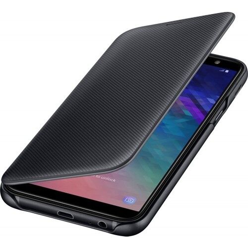 Galaxy A6 2018 ile Uyumlu Wallet Cover Kılıf Siyah EF-WA600CBEGWW