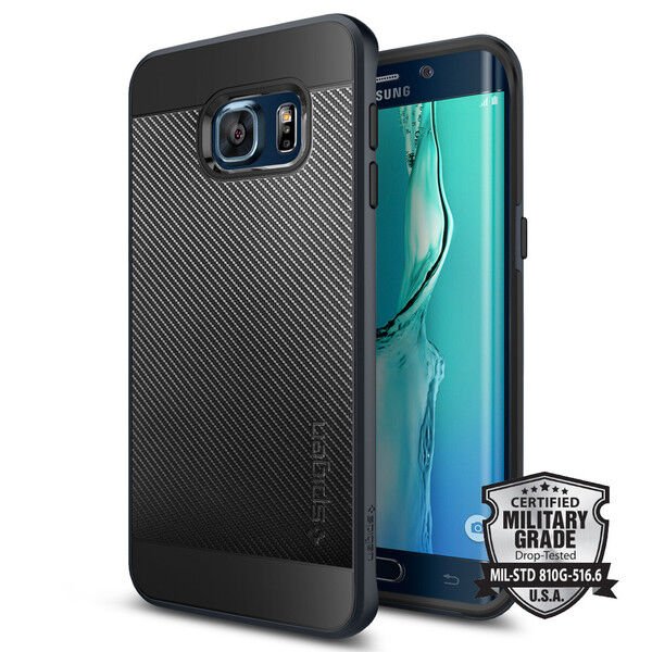 Spigen Galaxy S6 Edge Plus ile Uyumlu Kılıf Neo Hybrid Carbon Metal Slate