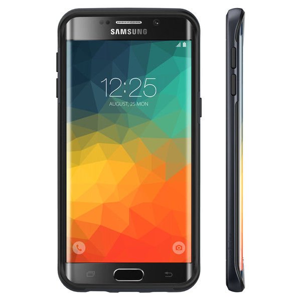 Spigen Galaxy S6 Edge Plus ile Uyumlu Kılıf Neo Hybrid Carbon Metal Slate