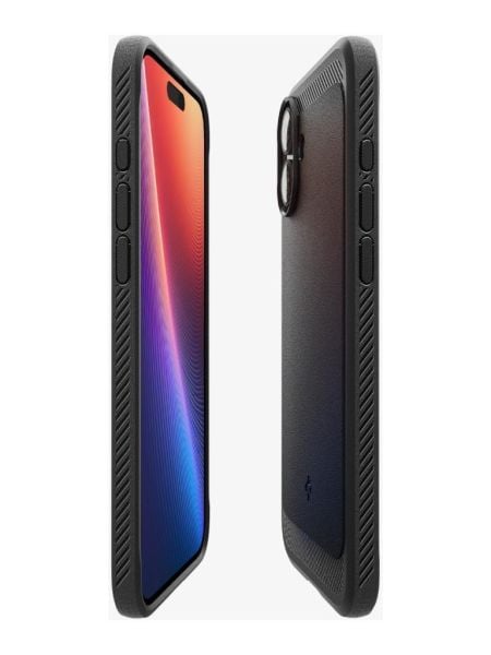 Spigen iPhone 16 Plus ile Uyumlu Kılıf Rugged Armor MagFit MagSafe Özellikli Matte Black