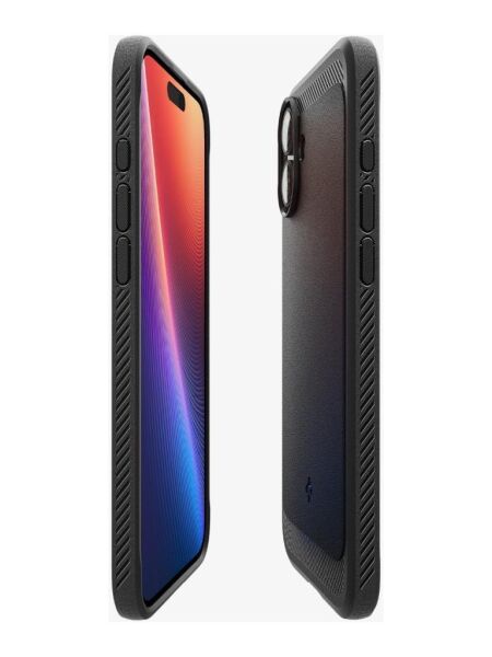 Spigen iPhone 16 Plus ile Uyumlu Kılıf Rugged Armor MagFit MagSafe Özellikli Matte Black