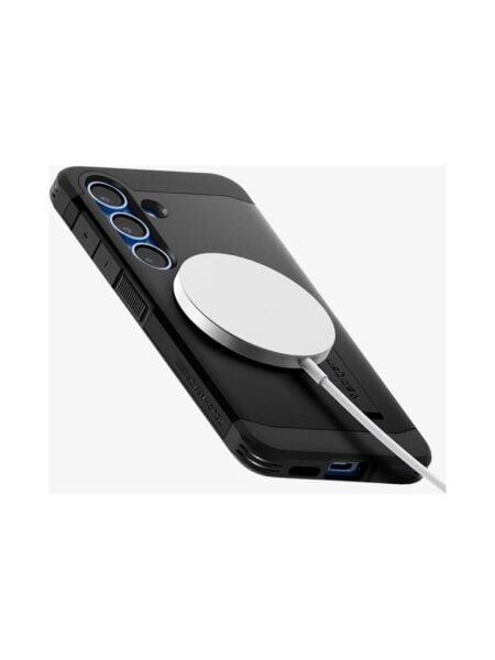 Spigen Galaxy S25 ile Uyumlu Kılıf Tough Armor Al MagFit Özellikli Kickstand Black
