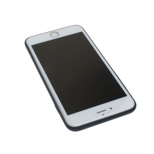 iPhone 6S Plus/6 Plus ile Uyumlu Slim Silikon Deri Desenli Kılıf Lacivert