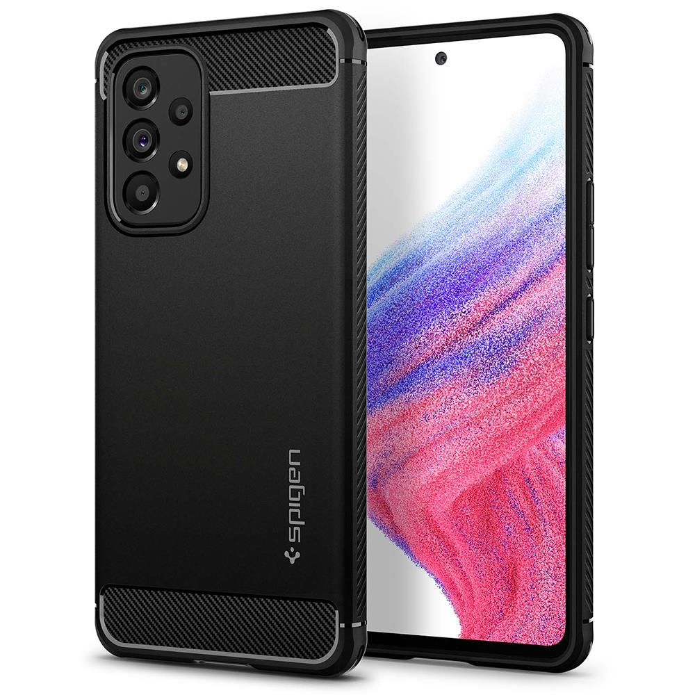 Spigen Galaxy A53 5G ile Uyumlu Kılıf Rugged Armor Black
