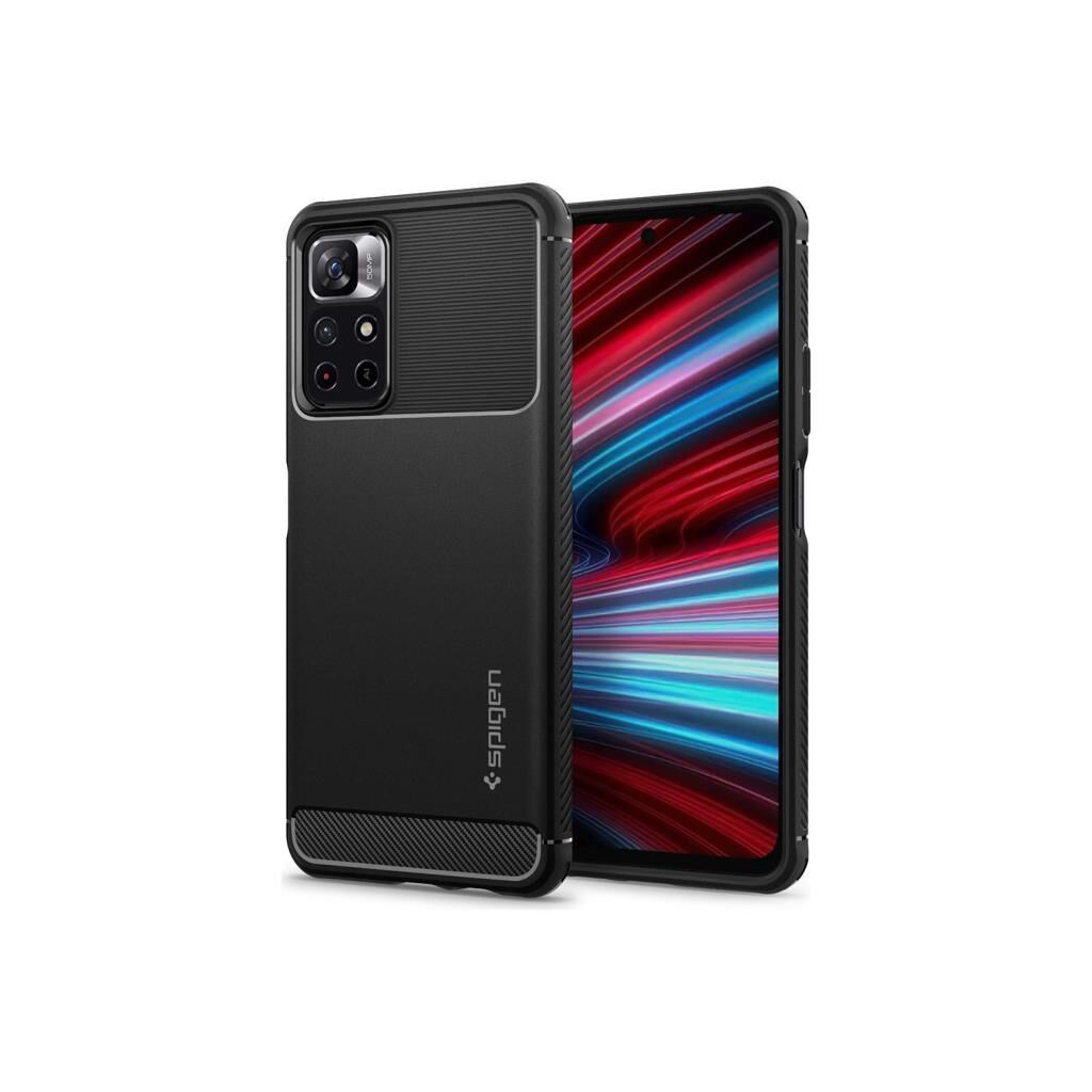 Spigen Redmi Note 11T 5G ile Uyumlu Kılıf Rugged Armor Matte Black