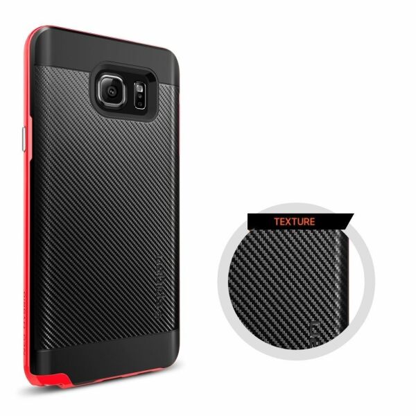 Spigen Galaxy Note 5 ile Uyumlu Kılıf Neo Hybrid Carbon Dante Red