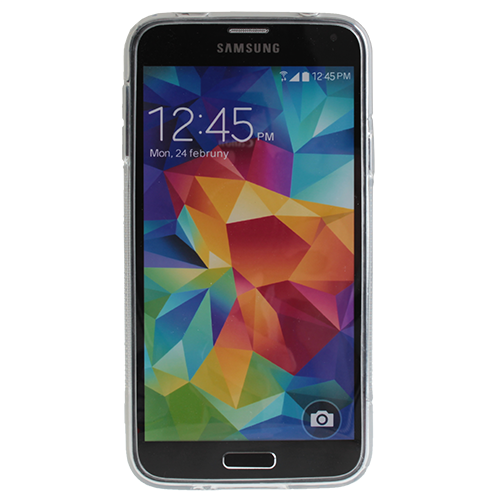 Galaxy S5 G900 ile Uyumlu S Desenli Silikon Kılıf Beyaz