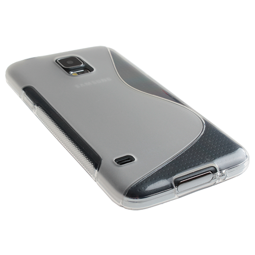 Galaxy S5 G900 ile Uyumlu S Desenli Silikon Kılıf Beyaz