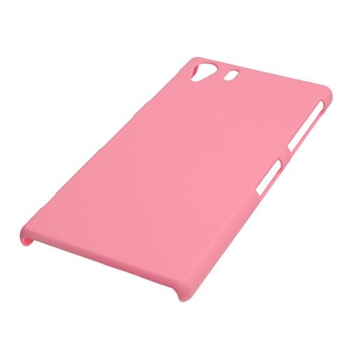 Xperia Z1 C6903 ile Uyumlu Sert Kauçuk Kılıf Pembe Renk