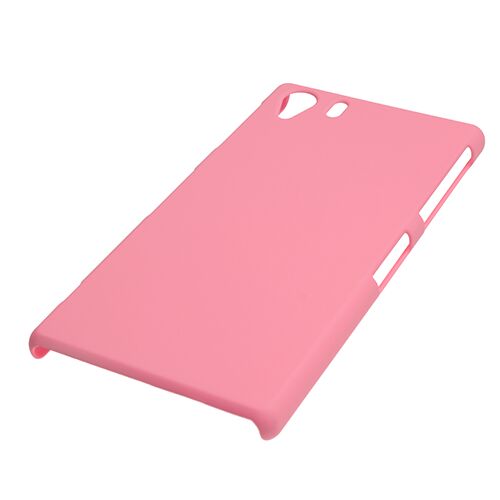 Xperia Z1 C6903 ile Uyumlu Sert Kauçuk Kılıf Pembe Renk