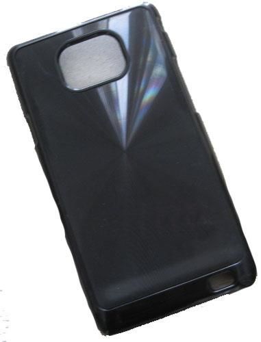 Galaxy S2 i9100 ile Uyumlu Metal Kaplamalı Sert Kauçuk Kılıf