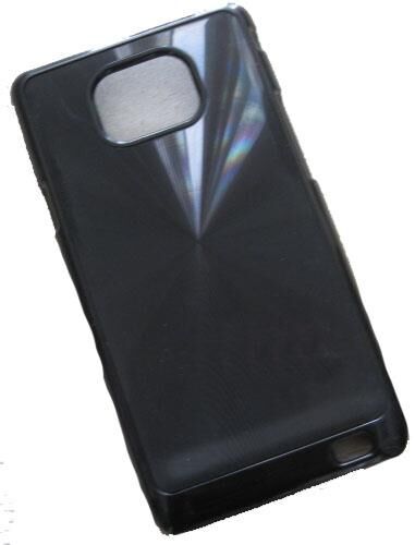 Galaxy S2 i9100 ile Uyumlu Metal Kaplamalı Sert Kauçuk Kılıf