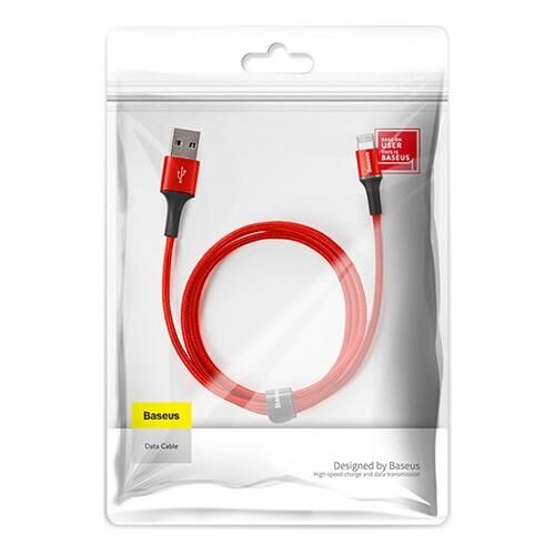 Baseus Halo Lightning 1M Kablo 2.4A Kırmızı/Siyah CALGH-B09