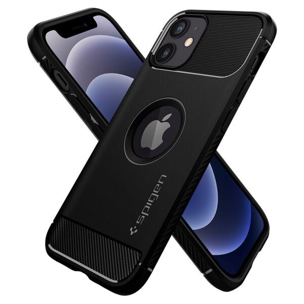 Spigen iPhone 12 Mini ile Uyumlu Kılıf Rugged Armor Matte Black