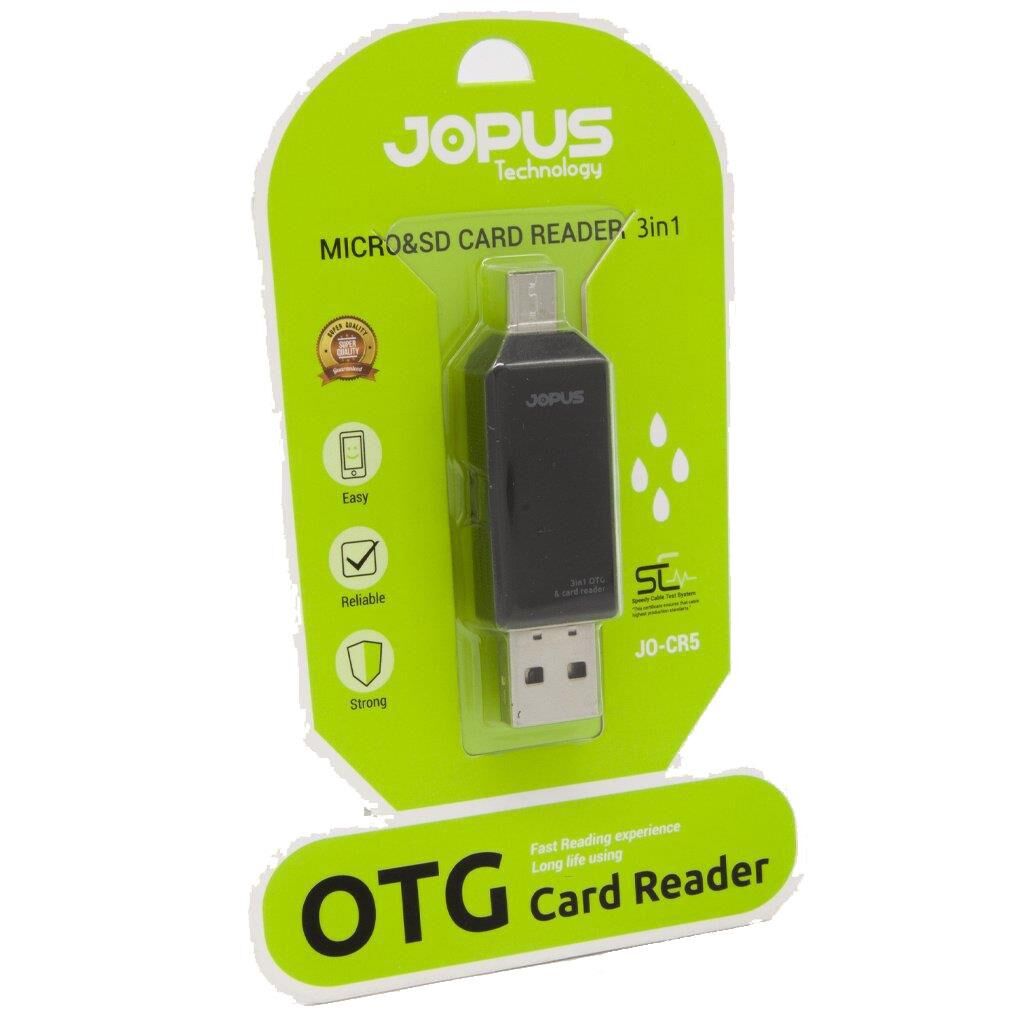 Jopus Universal Micro Siyah 3in1 Kart Okuyuculu USB Otg JO-CR5