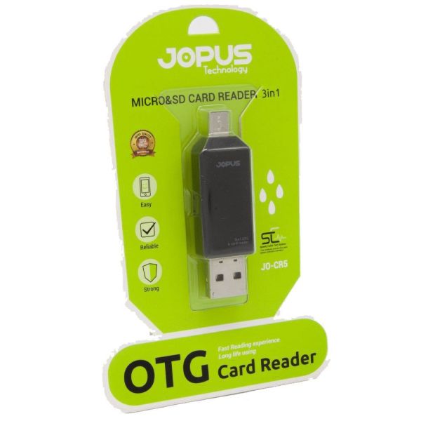 Jopus Universal Micro Siyah 3in1 Kart Okuyuculu USB Otg JO-CR5